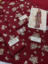 JAZMIN saree chiffon embroidered sequence luxury unstitched 3pc