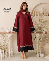 QASWA dhanak embroidered unstitched 3pc