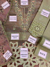 MUSHQ organza embroidered unstitced 3pc