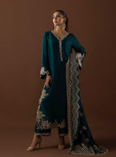 ZAINAB CHOTANI silk embroidered hand work unstitced 3pc