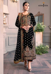 ASIM JOFA velvet embroidered luxury unstitched 3pc✓