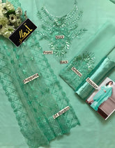 BAROQUE chiffon embroidered sequence unstitced 3pc