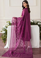 BAROQUE chiffon embroidered sequence unstitced 3pc