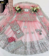 KASHEE bridal net maxi embroidered luxury unstitched 3pc✓