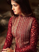 INDIAN MAXI chiffon embroidered & sequence luxury unstiched 3pc