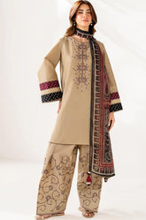 BAREEZE dhanak embroidered unstitched 3pc
