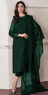 BAROQUE chiffon embroidered sequence unstitced 3pc