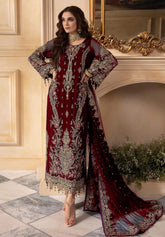 CHARIZMA chiffon viscos thread embroidered hand embellished luxury wedding unstitched 3pc