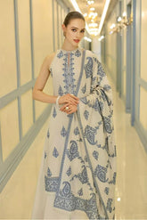 BAREEZE dhanak embroidered & embroidered shawl luxury unstitched 3pc