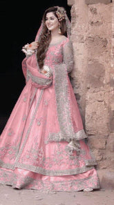 KASHEE bridal net maxi embroidered luxury unstitched 3pc✓