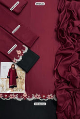 QASWA dhanak embroidered unstitched 3pc