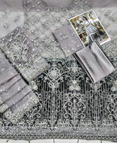 MARIA.B net embroidered hand emblished luxury unstitched maxi 3pc