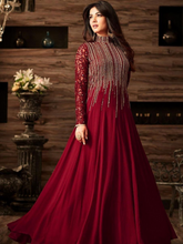 INDIAN MAXI chiffon embroidered & sequence luxury unstiched 3pc