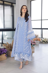 AZURE EMBROIDERED UNSTICHED 3PC SUIT | KPA0071
