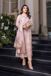 AZURE CHIFFON EMBROIDERED UNSTICHED 3PC SUIT | KPA0076