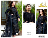 ANGAN dhank embroidered unstitced 3pc