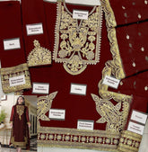 ASIM JOFA chiffion embroidered sequence luxury unstitched 3pc✓