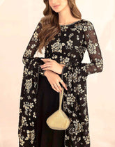 JAZMIN saree chiffon embroidered sequence luxury unstitched 3pc