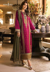 ASIM JOFA chiffon embroidered luxury unstiched 3pc✓