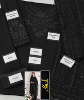 BAROQUE chiffon embroidered sequence unstitced 3pc