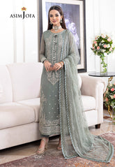 ASIM JOFA chiffon embroidered sequence unstitced 3pc