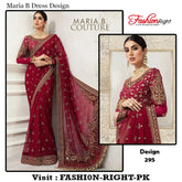 MARIA.B saree net embroidered hand embellished luxury unstitched 3pc
