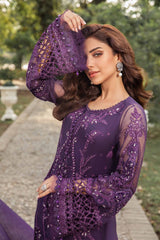 MARIA.B CHIFFON EMBROIDERED UNSTITCHED 3PC SUIT | KPA0068