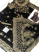 MARIA.B NET SAREE WEDDING EMBROIDERED UNSTITCHED 3PC