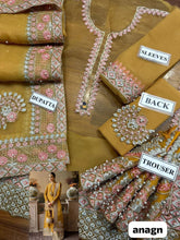 LAAM ORGANZA EMBROIDERED UNSTICHED 3PC