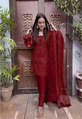 ZAINAB CHOTANI NET EMBROIDERED UNSTICHED 3PC