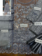 LAAM NET EMBROIDERED PARTY WEAR UNSTITCED 3PC✓