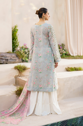 IZNIK lawn chikankari printed with embroidered patch unstitced 3pc✓