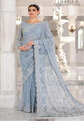 MARIA.B NET SAREE WEDDING EMBROIDERED UNSTITCHED 3PC