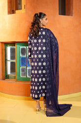 NISHAT lawn printed embroidered patch-work unstitced 3pc ✓