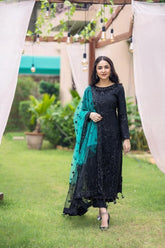 SERENE PARTY WEAR NET UNSTICHED 3PC