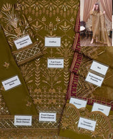 BAROQUE CHIFFON WEDDING UNSTICHED 3PC