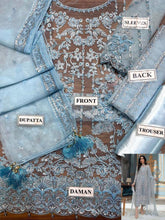 LAAM NET EMBROIDERED PARTY WEAR UNSTITCED 3PC✓