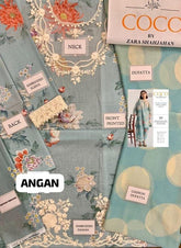 COCO BY ZARA SHAHJAHAN lawn printed patch-work unstitced 3pc ✓