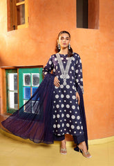 NISHAT lawn printed embroidered patch-work unstitced 3pc ✓
