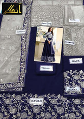 INDIAN MAXI CHIFFON EMBROIDERED UNSTITCHED 3PC