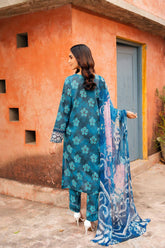 NISHAT lawn printed embroidered patch-work unstitced 3pc ✓