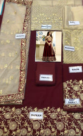 INDIAN MAXI CHIFFON EMBROIDERED UNSTITCHED 3PC