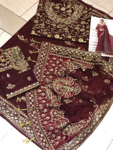 MARIA.B NET SAREE WEDDING EMBROIDERY UNSTITCHED 3PC