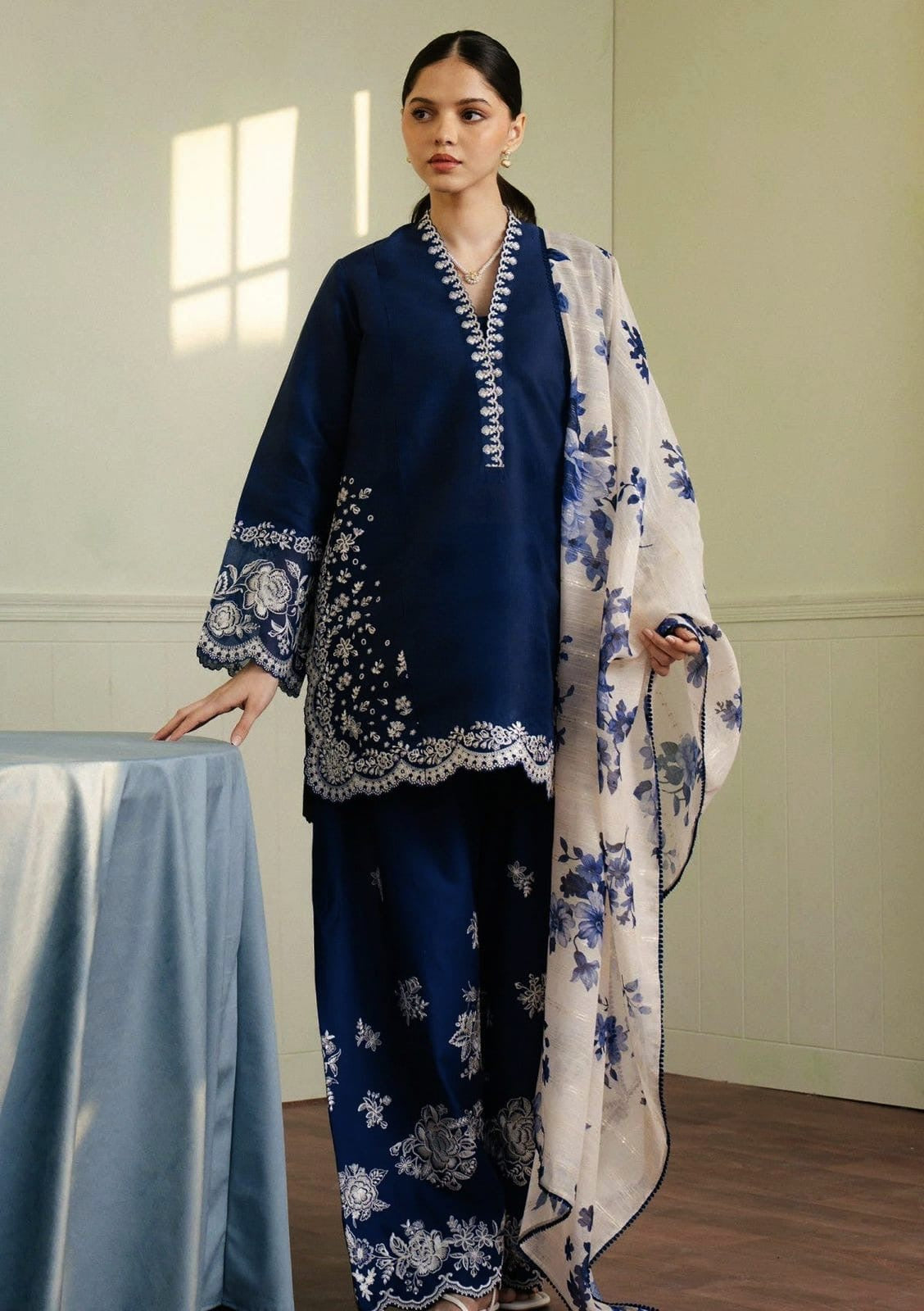 ZARA SHAJAHAN dhanak embroidered luxury unstitched 3pc