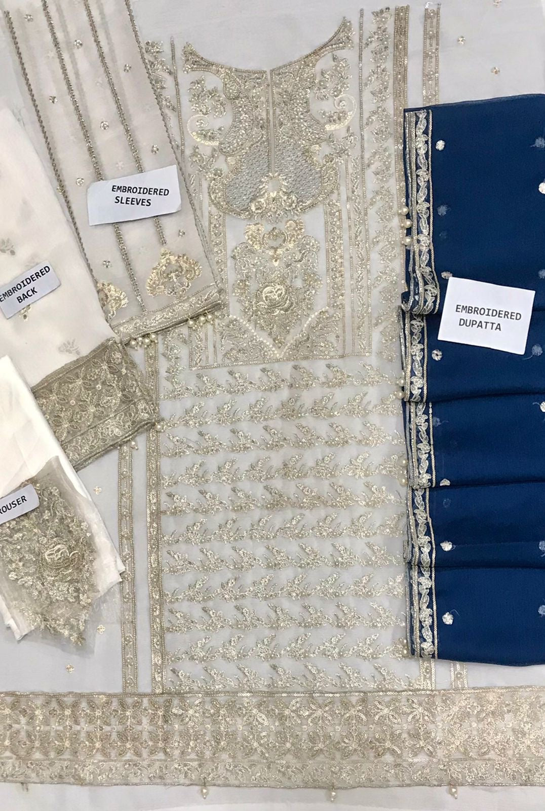 MARYUM & MARIA chiffon embroidered sequence unstitched 3pc