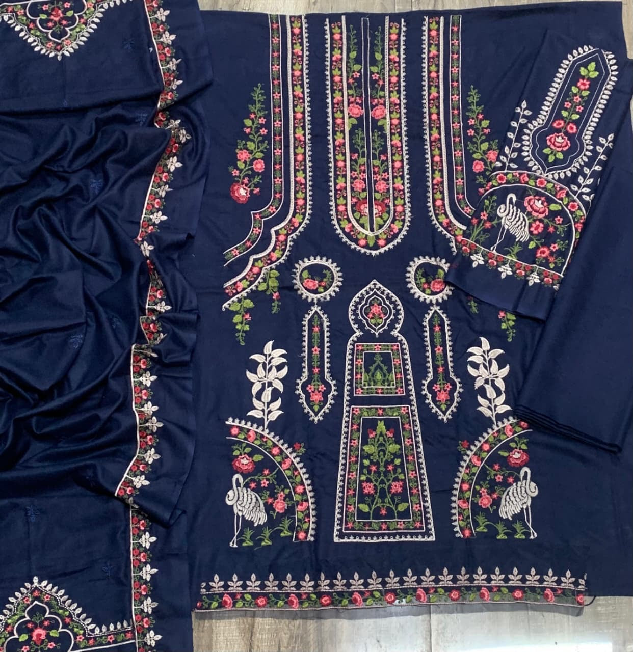 MARIA.B dhanak multi thread embroidered & dhanak shawl luxury unstitched 3pc