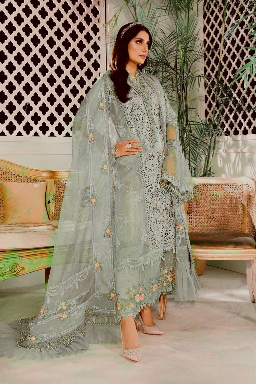 BRAND MARIA.B
organza embroidered hand emblished luxury unstitched 3pc