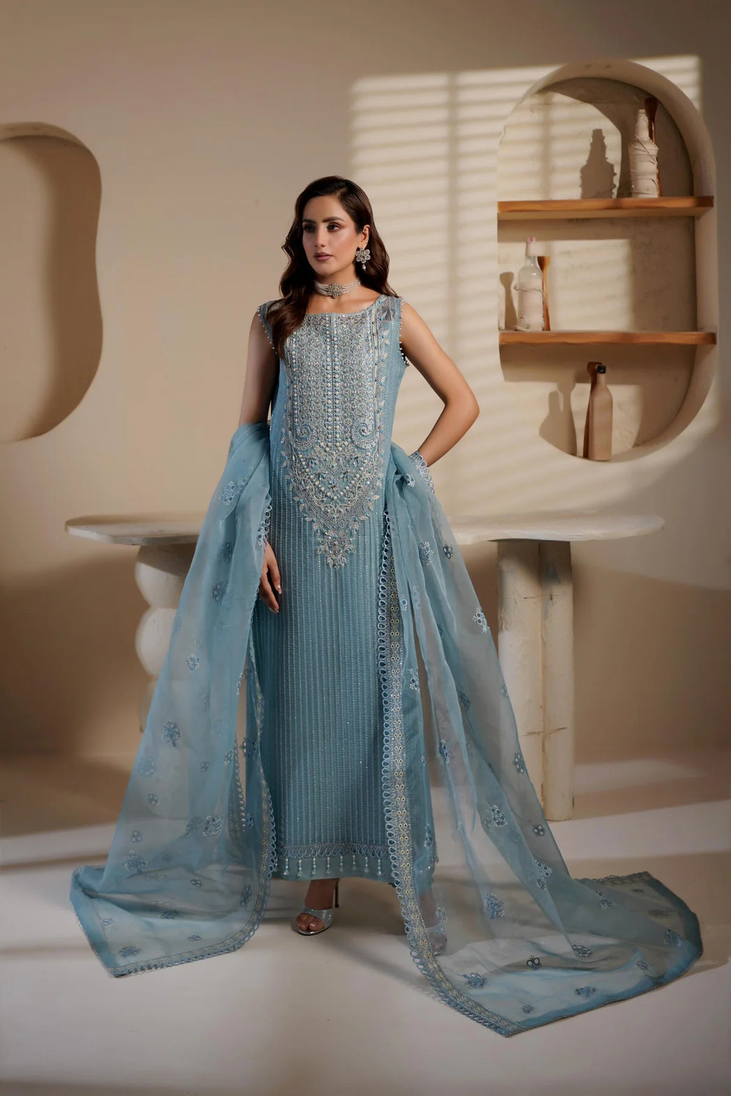 Maryam’s
Fully Heavy Embroidered Neck with Adda Work