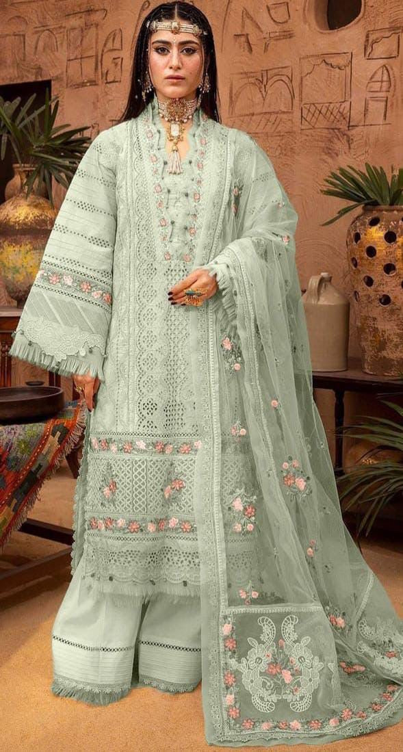 ADAN LIBAS chikankari cotton luxury embroidered summer unstitced 3pc✓