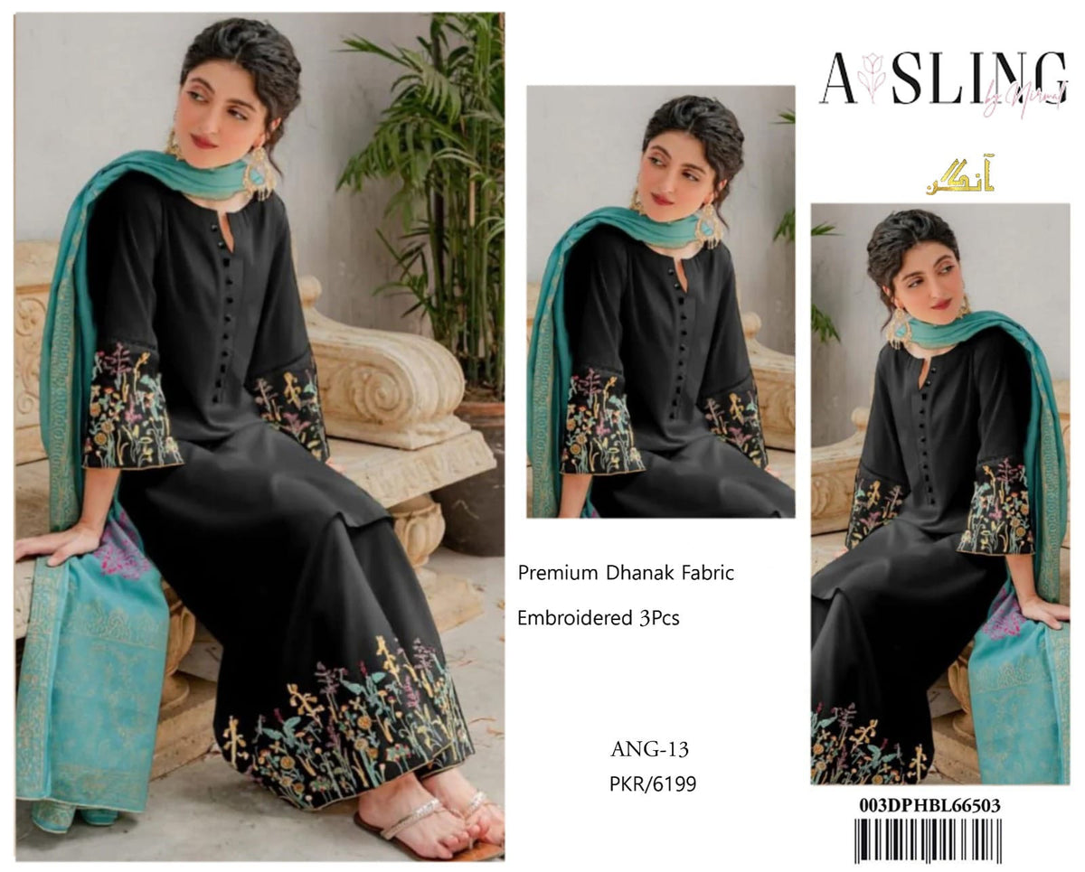 BRAND ASLING dhanak embroidered winter unstitced 3pc
